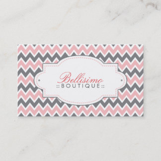 Carte de visite Motif Chevron (rose/gris)