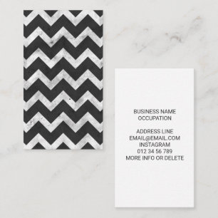 Carte De Visite Motif chevron rustique noir et blanc