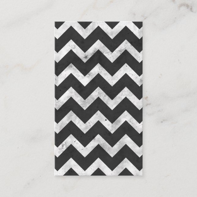 Carte De Visite Motif chevron rustique noir et blanc (Devant)