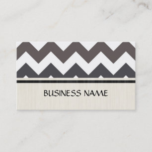 Carte De Visite Motif Chevron Zigzag gris et blanc