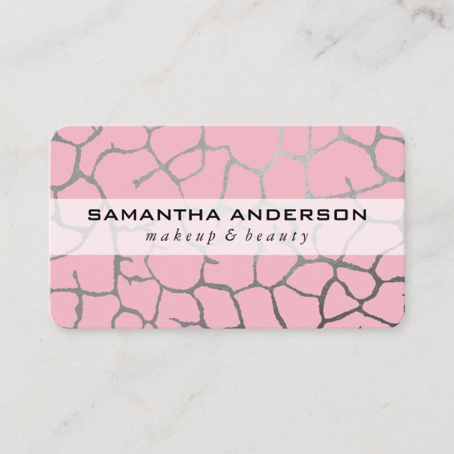 Carte De Visite Motif Chic contemporain rose (Devant)
