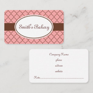Carte de visite motif chocolat rose