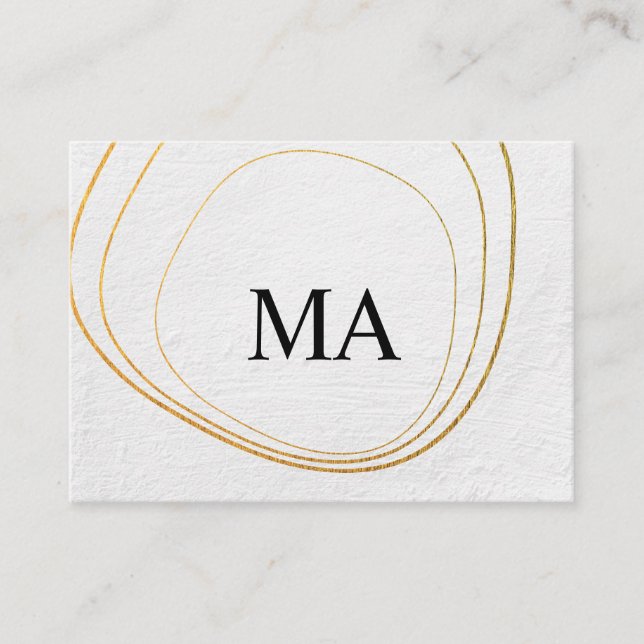 Carte De Visite Motif circulaire contemporain Texture blanche (Devant)