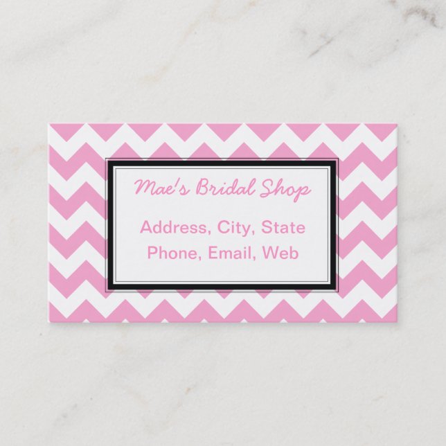 Carte De Visite Motif classique rose Chevron (Devant)