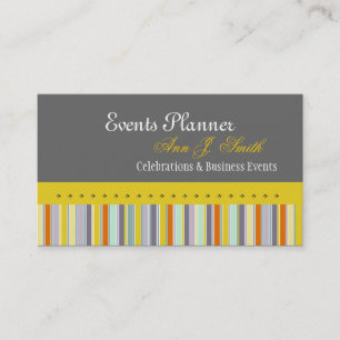 Carte De Visite Motif coloré de rayures de planificateur