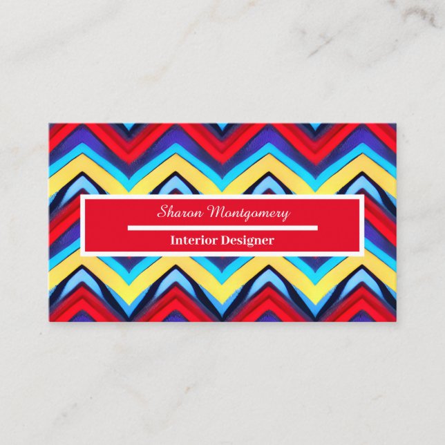 Carte de visite Motif couleur moderne V forme (Devant)