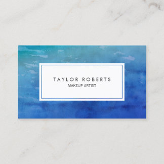 Carte De Visite Motif créatif de maquillage bleu aquarelle