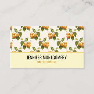 Carte De Visite Motif d'aquarelle vintage Orange Apricots