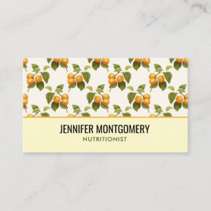 Carte De Visite Motif d'aquarelle vintage Orange Apricots