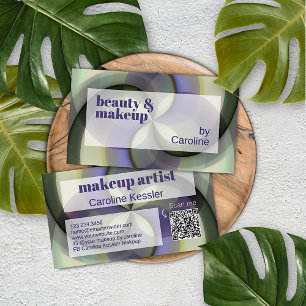 Carte De Visite Motif d'art Abstrait noir violet foncé vert pâle