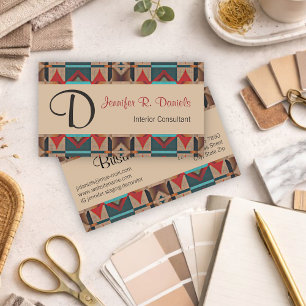 Carte De Visite Motif d'art tribal autochtone d'Amérique