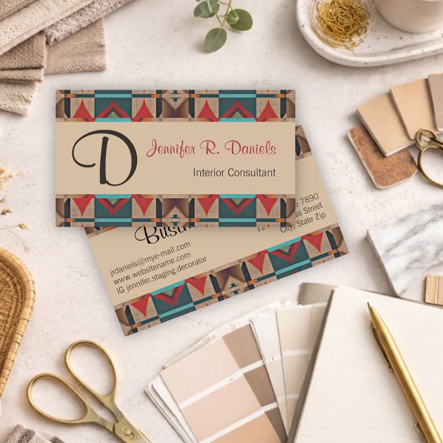 Carte De Visite Motif d'art tribal autochtone d'Amérique (Créateur téléchargé)