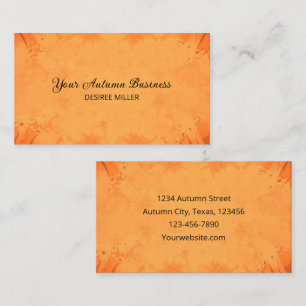 Carte De Visite Motif d'automne victorien d'eau vive orange