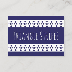 Carte De Visite Motif de bandes triangles bleues