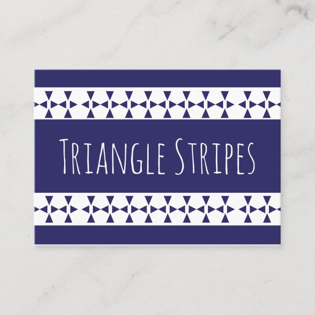 Carte De Visite Motif de bandes triangles bleues (Devant)