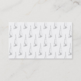 Carte De Visite Motif de bateau à voile. Noir et blanc.