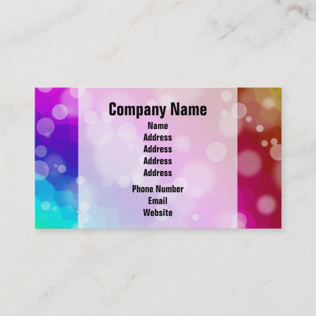 Carte De Visite Motif de Bokeh d'arc-en-ciel (Devant)