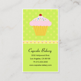 Carte De Visite Motif de boulangerie moderne Cupcake