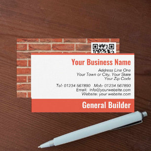 Carte De Visite Motif de briques du constructeur de la maison avec