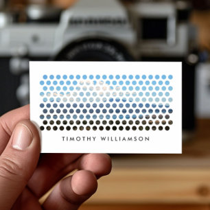 Carte De Visite MOTIF de CERCLES PHOTOGRAPHIQUES en BLANC (horizon