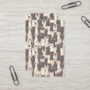 Carte De Visite Motif de chats blancs et gris