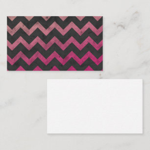 Carte De Visite Motif de chevron gris foncé rose magenta