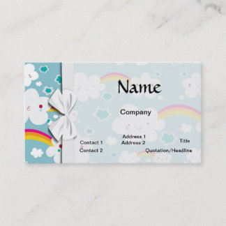 Carte De Visite motif de ciel arc-en-ciel et nuage kawaii heureux