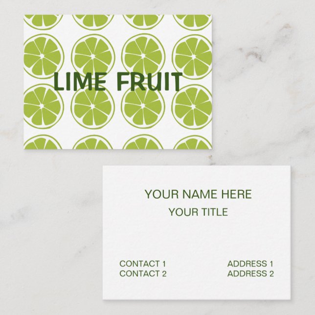 Carte De Visite Motif de citron vert Citron Fruit (Devant / Derrière)