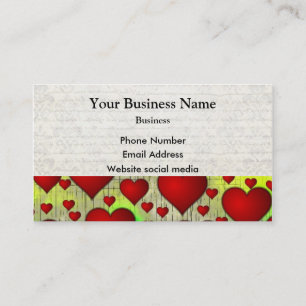 Carte De Visite Motif de coeur rouge coloré