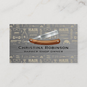 Carte De Visite Motif de coiffeuse   Lame de bord droit