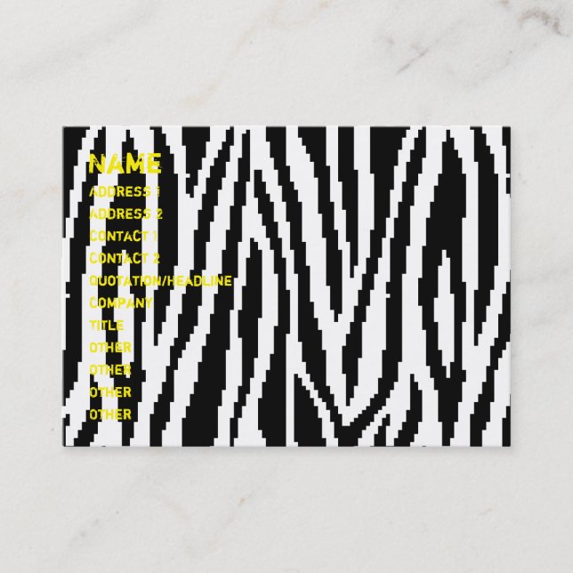 Carte De Visite motif de conception d'impression à 8 bits Pixel Ze (Devant)