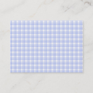 Carte De Visite Motif de contrôle de guingan. Bleu-clair et blanc