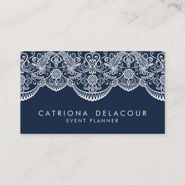 Carte De Visite Motif de dentelle du Maroc de minuit (Devant)