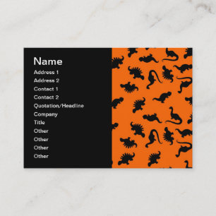 Carte De Visite Motif de dinosaure mignon sur orange