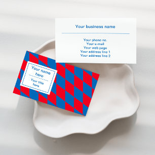 Carte De Visite Motif de drapeau diamant bavarois bleu et rouge