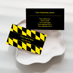 Carte De Visite Motif de drapeau diamant bavarois noir et jaune