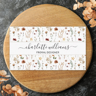 Carte De Visite Motif de fleur sauvage florale jolie aquarelle