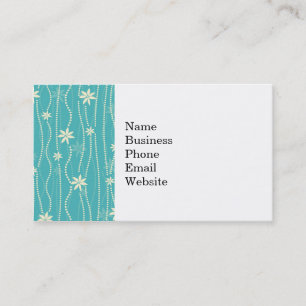 Carte De Visite Motif de fleur turquoise à la mode d'été