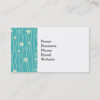 Carte De Visite Motif de fleur turquoise à la mode d'été