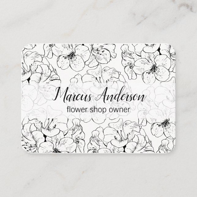 Carte De Visite Motif de fleurs (Devant)
