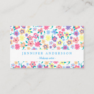 Carte De Visite Motif de fleurs printanières colorées mignonnes