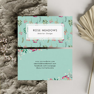 Carte De Visite Motif de fleurs sauvages Boho
