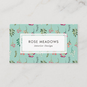 Carte De Visite Motif de fleurs sauvages de Boho