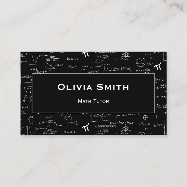 Carte De Visite Motif de formule enseignant de tuteur en mathémati (Devant)