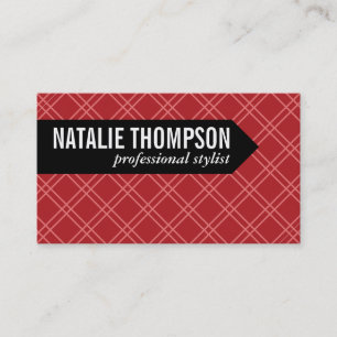 Carte De Visite Motif de hachage Rouge