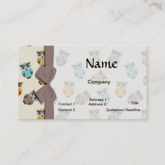 Carte De Visite motif de hibou fantaisiste