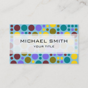 Carte De Visite Motif de la mosaïque Retro Pop Polka Dot #2