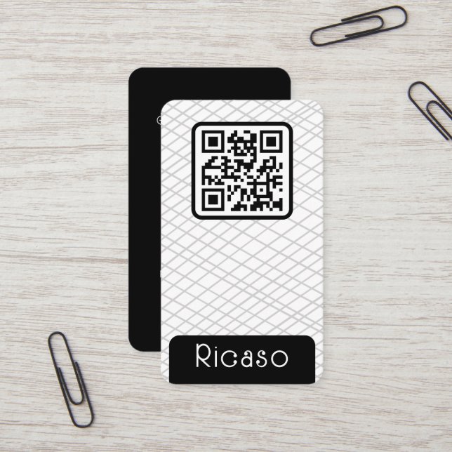 Carte De Visite Motif de ligne de code QR personnalisé (Devant/Arrière en situation)