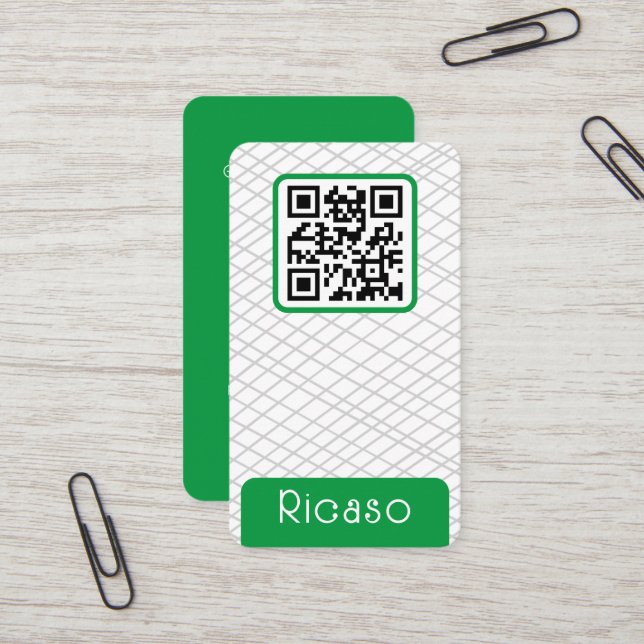 Carte De Visite Motif de ligne de code QR personnalisé (Devant/Arrière en situation)