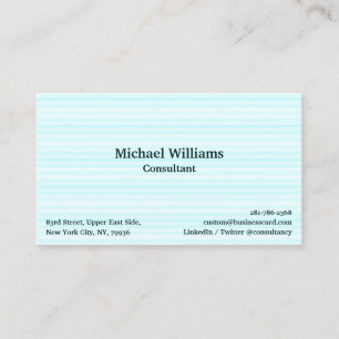 Carte De Visite Motif de lignes bleu aqua tendance moderne profess